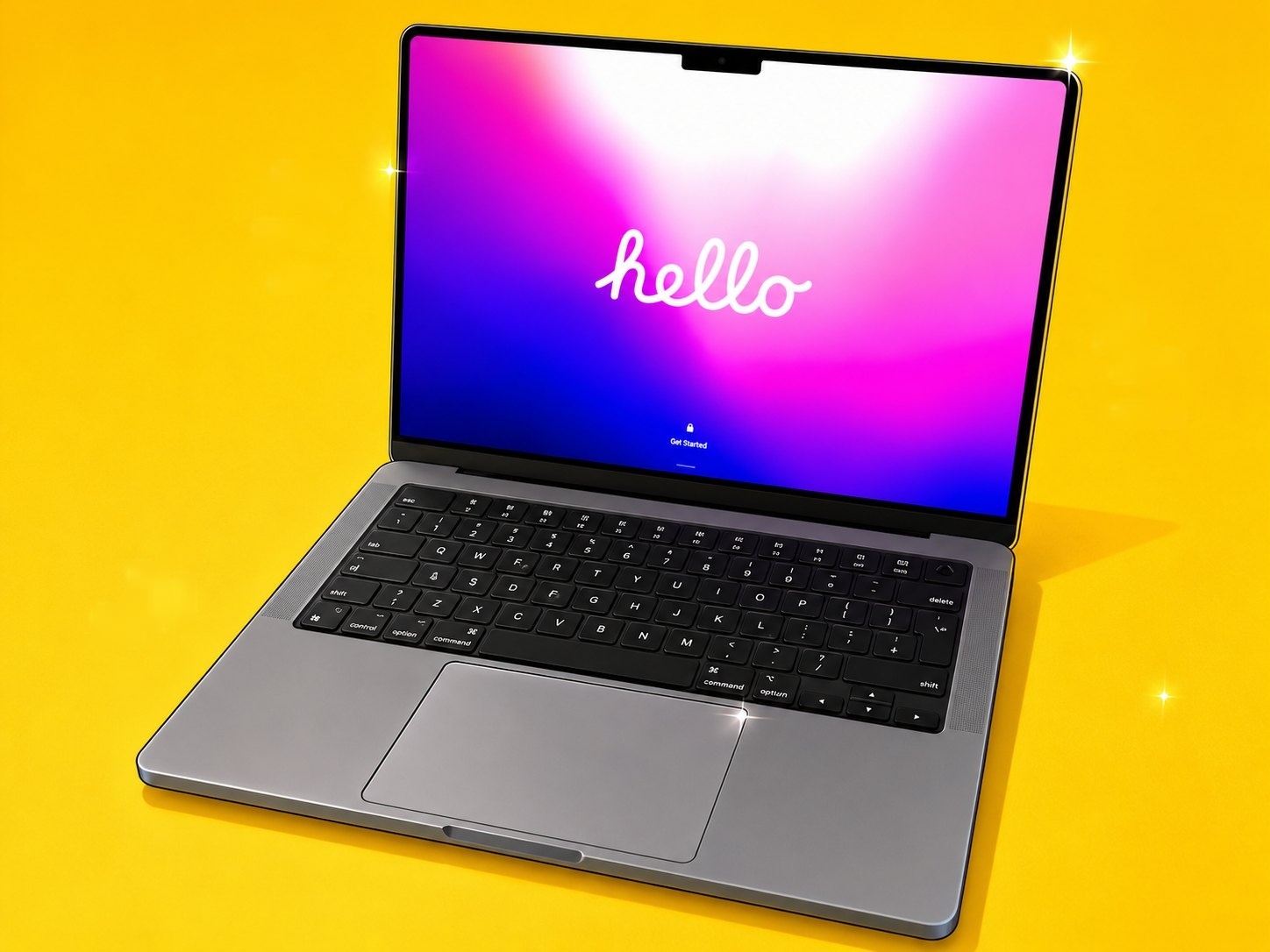 MacBookの「hello」画面